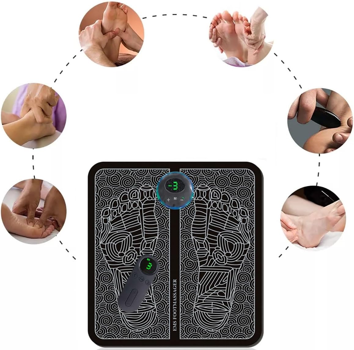 جهاز وساده مساج القدمين بالذبذبات الكهريائية