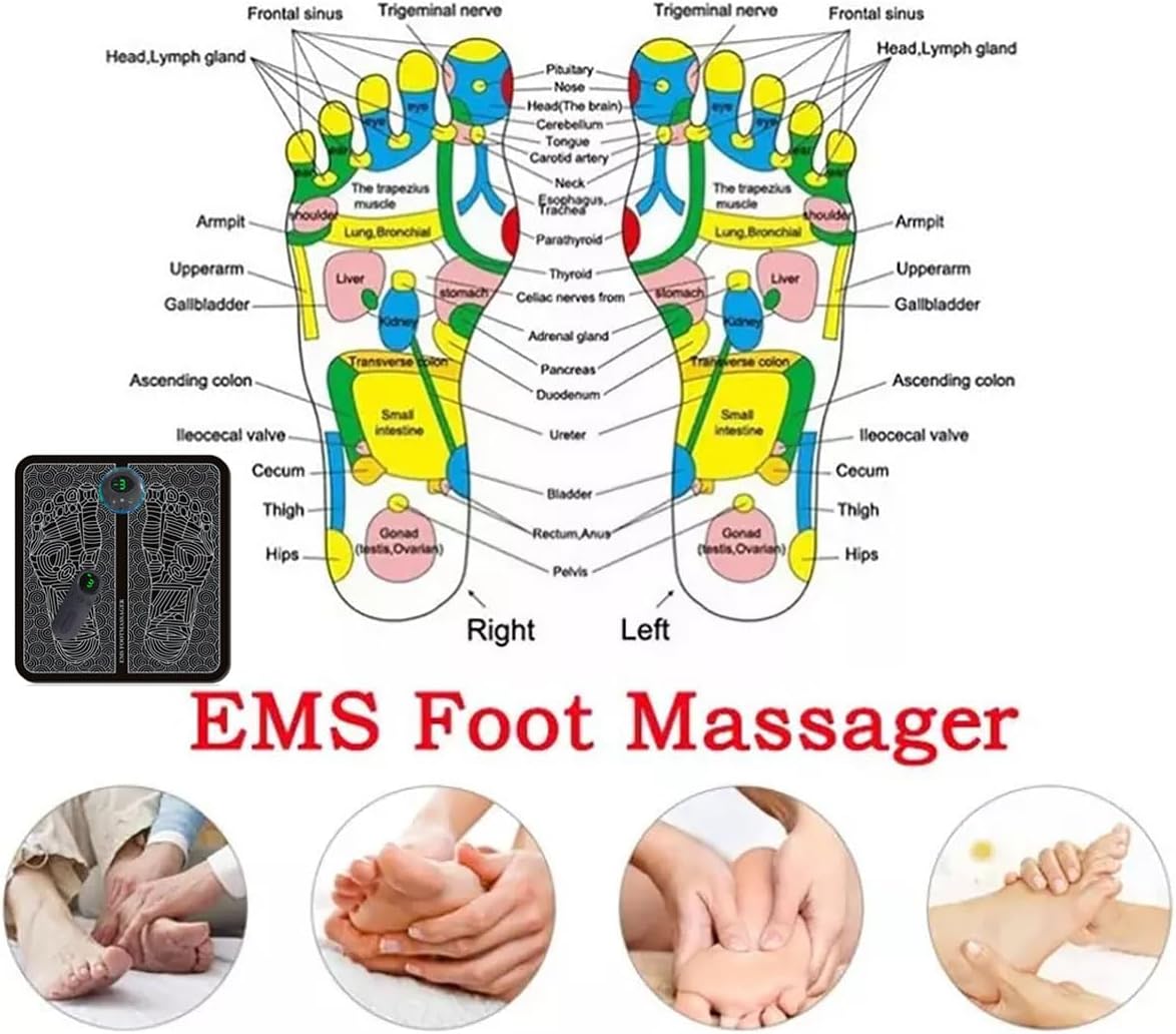 جهاز وساده مساج القدمين بالذبذبات الكهريائية