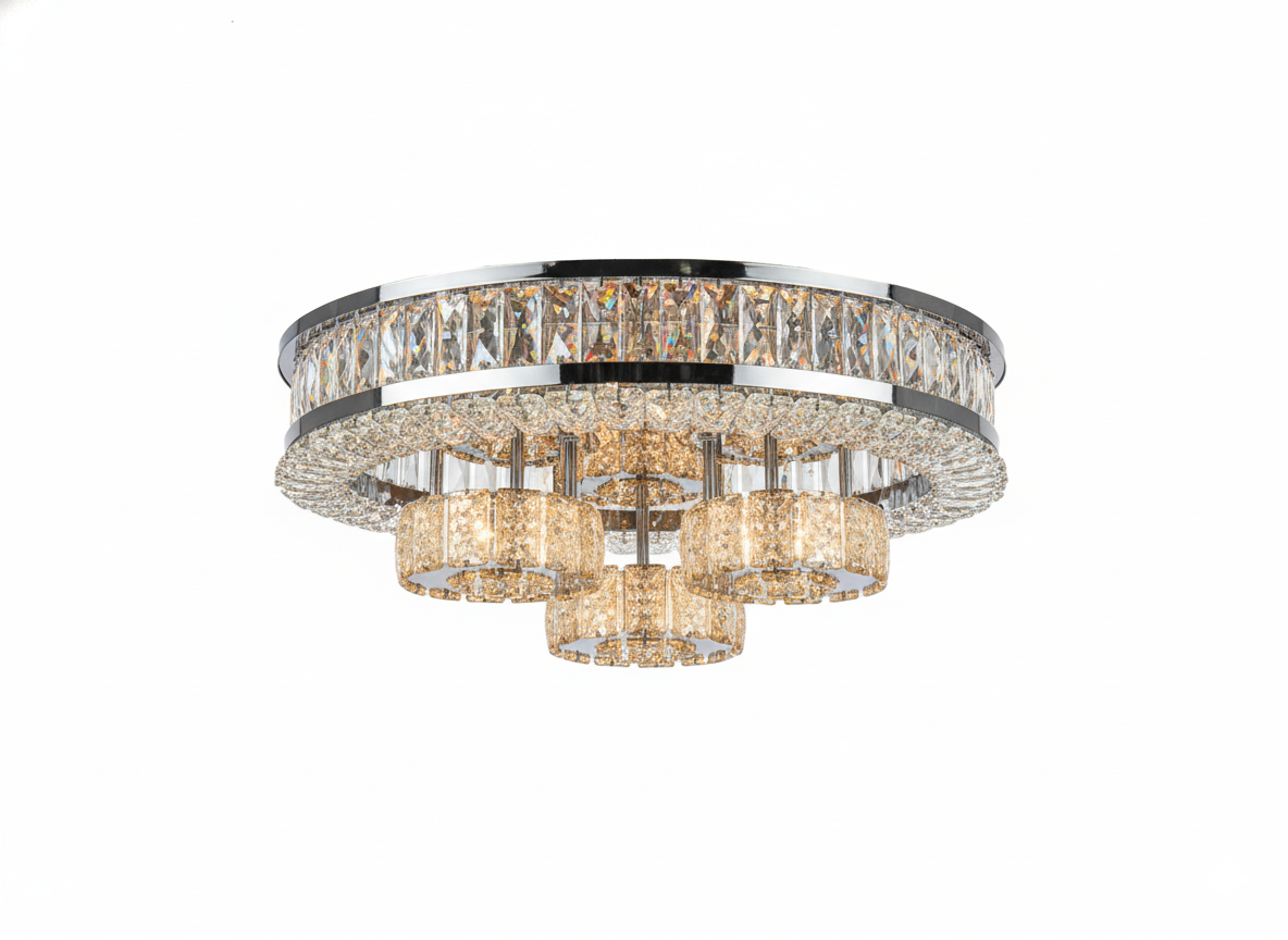 Lustre Plafonnier Élégant en Cristal