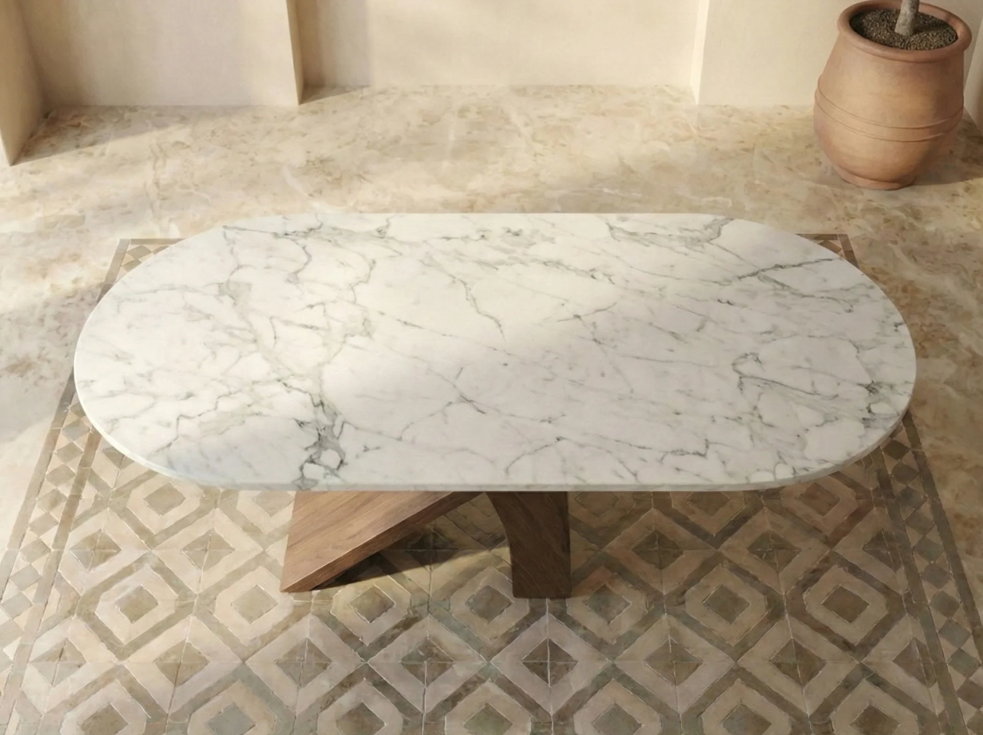 Table à manger en Marbre de carrare MENARA