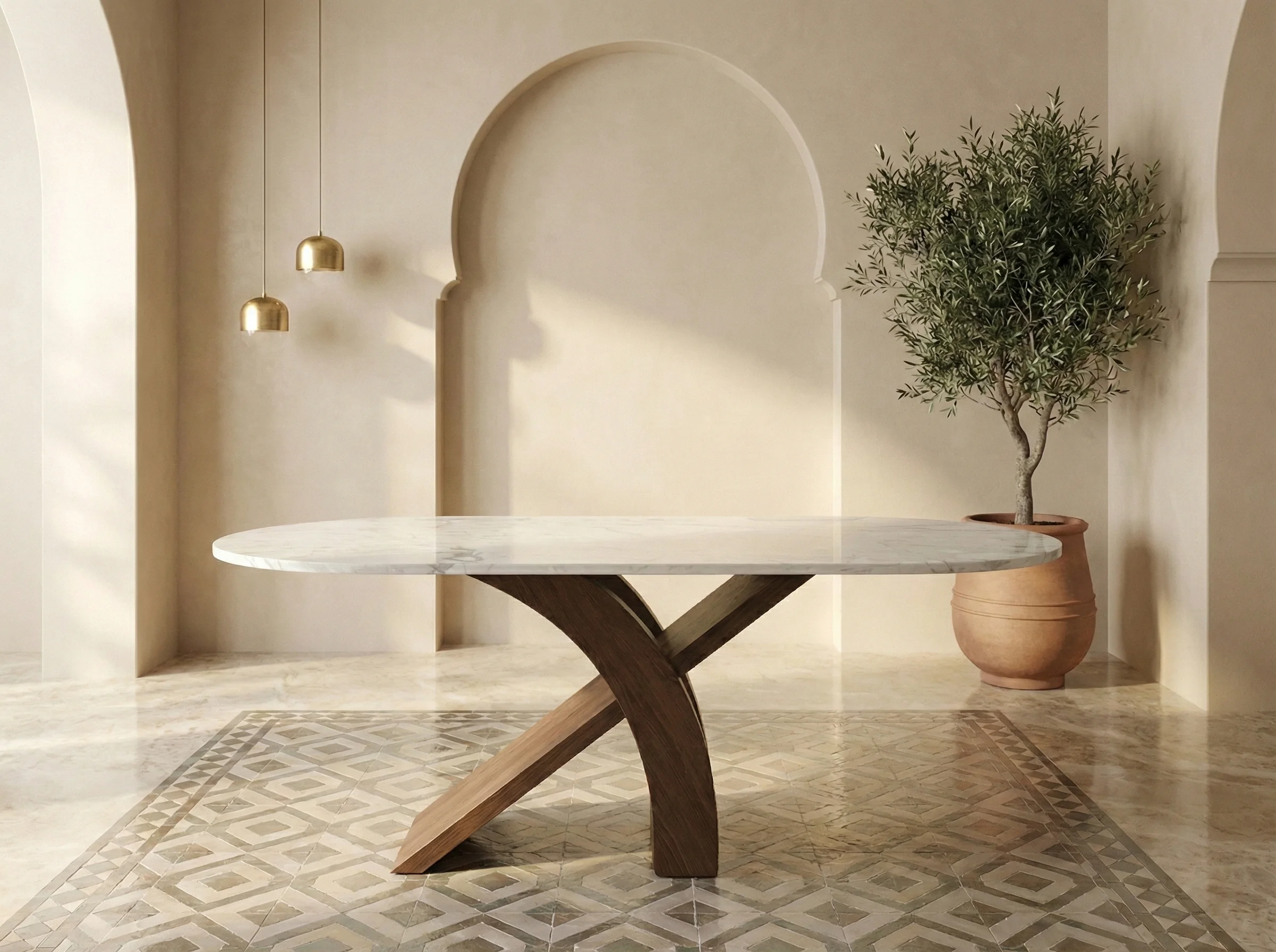 Table à manger en Marbre de carrare MENARA