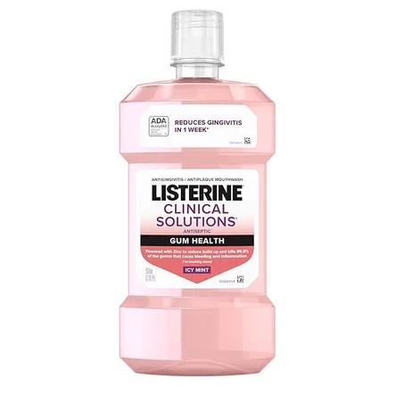 Listerine Clinical Solutions Enjuague bucal Salud de las encías Antiséptico, Antigingivitis y Antiplaca El enjuague oral ayuda a prevenir la acumulación y mata inmediatamente los gérmenes par