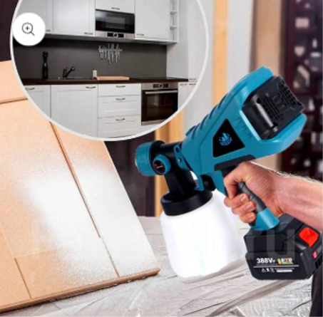 Pistolet à Peinture Sans Fil Finition avec 3 batteries Pro, Liberté totale