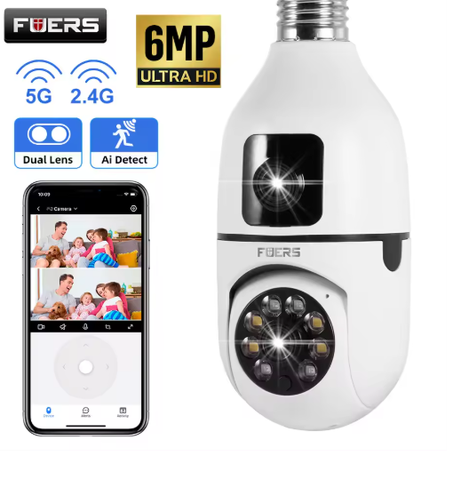 كاميرا مصباح ذكية بكاميرتين