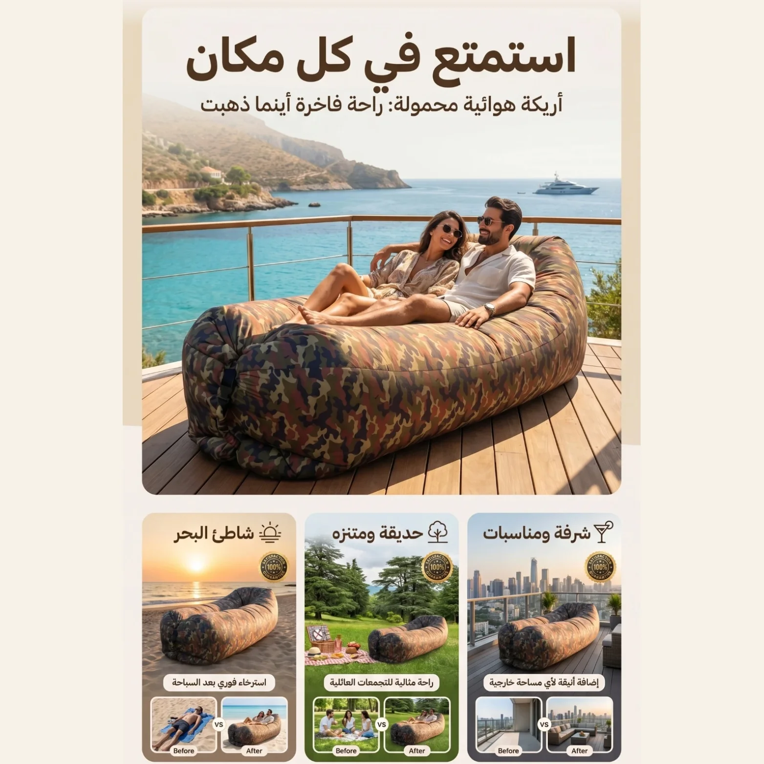 أريكة هوائية محمولة وقوية