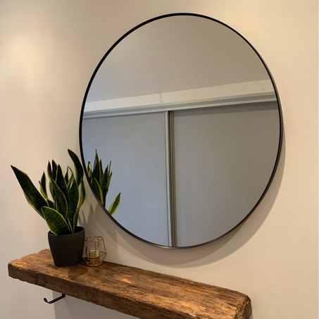 Miroir rond à bord noir