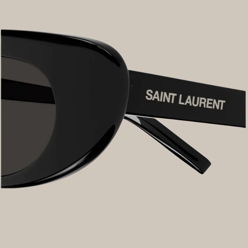 Saint Laurent Noir Intense – Lunettes de Soleil Ovales Vintage