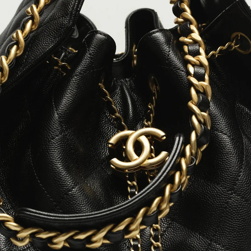 Sac CHANEL élégance matelassé Noir -  chaîne dorée