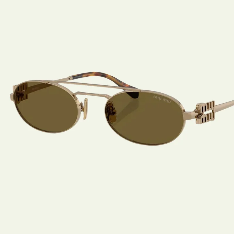 Lunettes de soleil Miu Miu doré Noir et Marron – Design raffiné