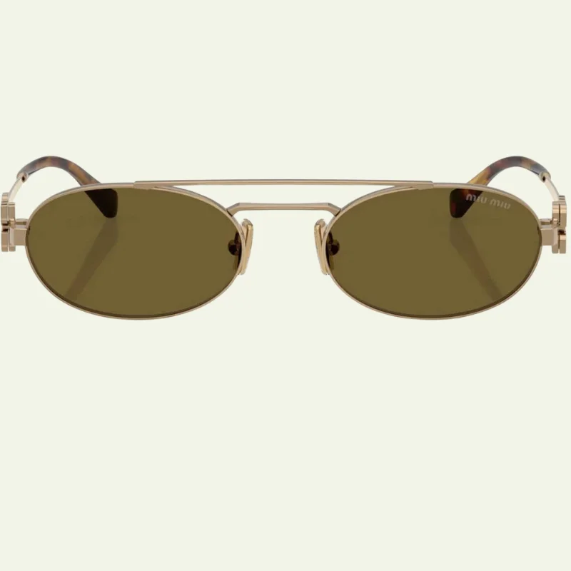 Lunettes de soleil Miu Miu doré Noir et Marron – Design raffiné