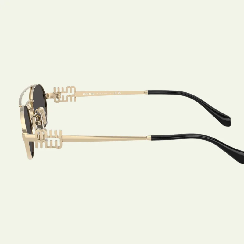 Lunettes de soleil Miu Miu doré Noir et Marron – Design raffiné