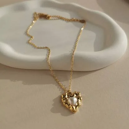 Collier Cœur Perlé – Celestia