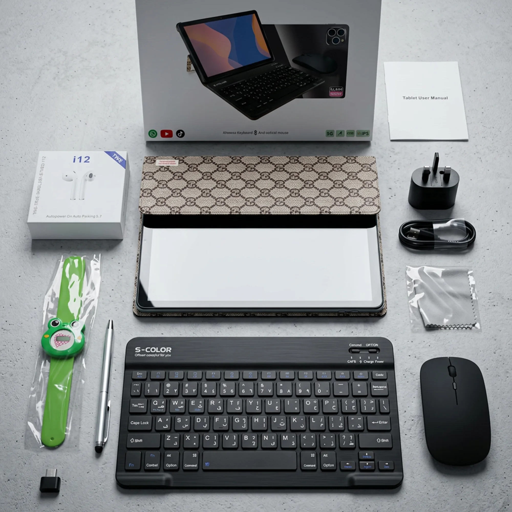 تابلت GT (10 inch) (ضمان عام ) بكيبورد و ماوس بلوتوث + مجموعة هدايا