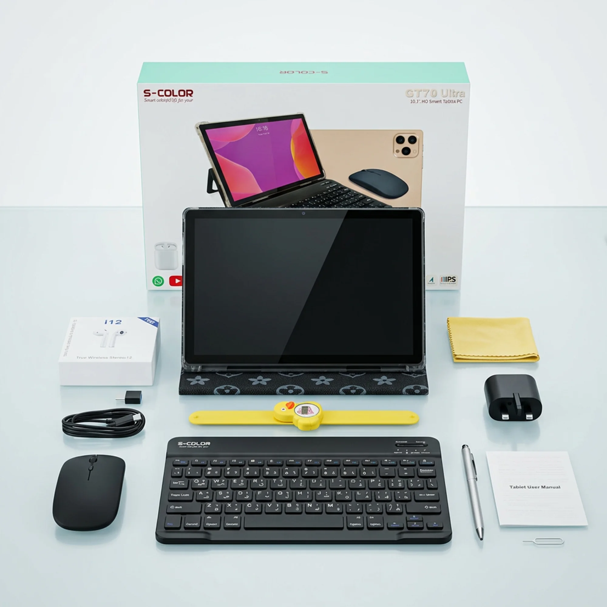 تابلت GT70 (ضمان عام ) بكيبورد و ماوس بلوتوث + مجموعة هدايا
