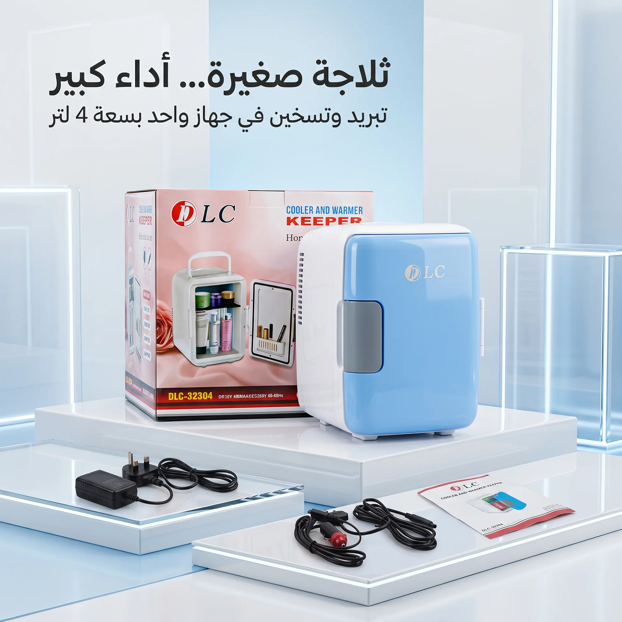 ثلاجة النزهات للسيارة و المنزل 4 لتر ، بقوة 48 واط ( 12 فولت )  DLC