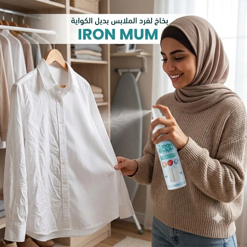 بخاخ لفرد الملابس بديل الكواية IRON MU