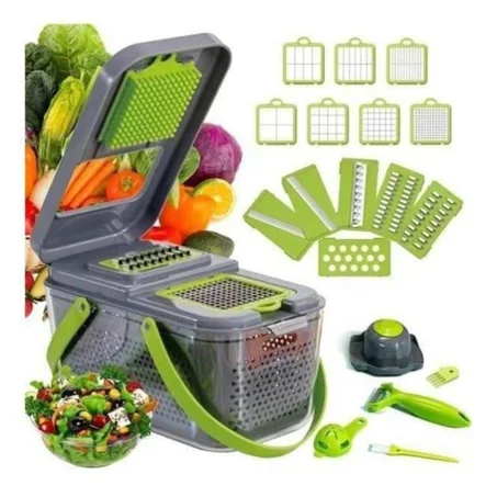 مجموعة قواطع خضروات متعددة الوظائف مكونة من 22 قطعة، مفرمة يدوية