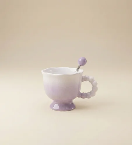 Luxury Ceramic Mug Gift Set – Elegant Bubble Handle Cup