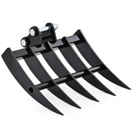 19.3" Mini Excavator Rake Attachment for Land Clearing, Debris Removing, Soil Spreading