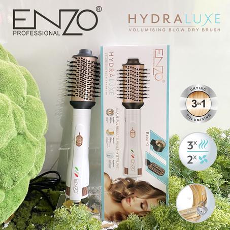 فرشاة ENZO 3 في 1 لتصفيف الشعر – احترافية للرول، التمليس والتجفيف