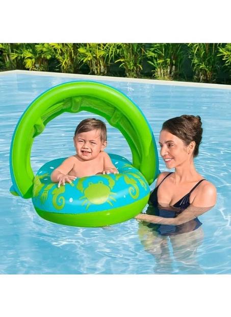 قارب سباحة للأطفال من Bestway – قابل للنفخ مع مظلة قابلة للفصل وفتحات مريحة للساقين