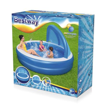 🏖️ مسبح Bestway القابل للنفخ مع مظلة UV ومقعد مدمج – استرخاء وانتعاش آمن تحت الشمس