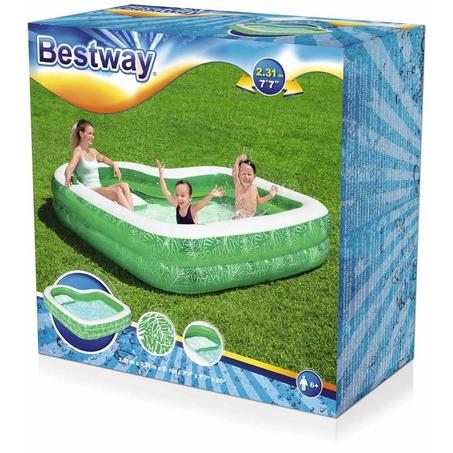 💦 مسبح عائلي بتصميم عصري ومسند ظهر + حامل أكواب – Bestway