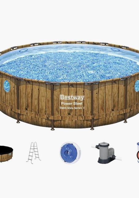 🏊‍♂️ مسبح Bestway Power Steel Swim Vista II – فاخر بنوافذ جانبية وأداء عالي
