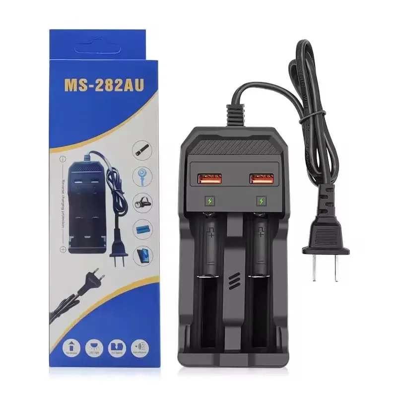 شاحن بطارية ليثيوم مزدوج الشحن مع منفذي USB