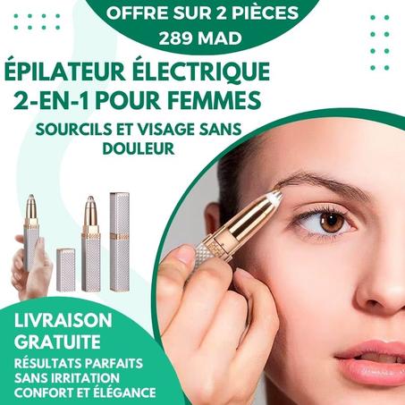 Épilateur Électrique Blawless 2-en-1 pour Femmes - Sourcils et Visage Sans Douleur
