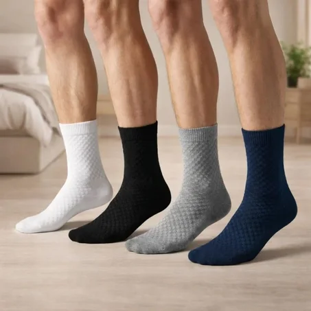 Chaussettes Mi-Hautes en Fibre de Bambou Premium