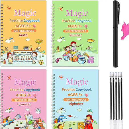 Ensemble de 4 livres de calligraphie magique