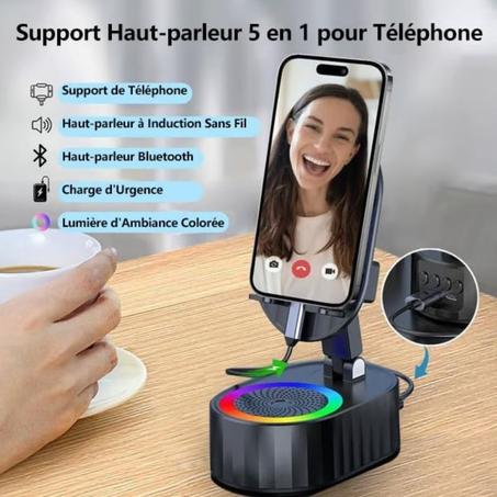 ⭐ Support Téléphone (Speaker + Powerbank + Lumière + Support)