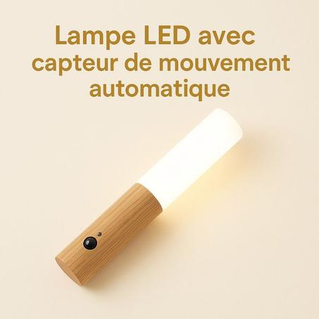 Lampe Murale Intelligente – Design Bois & Capteur Automatique