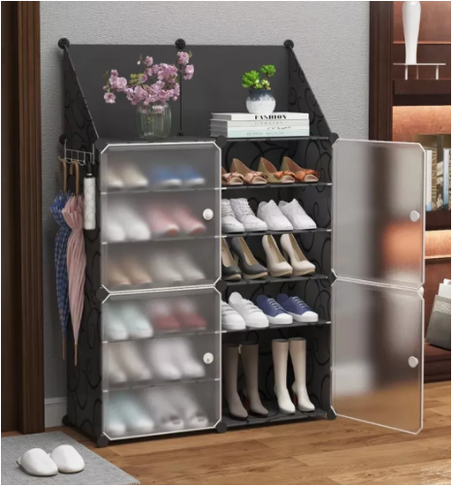 Étagère Multifonctionnel avec 4 Cubes 12 compartiments de rangement