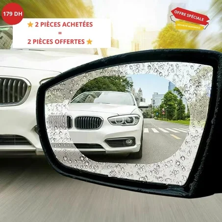 🚗 Film Anti-Pluie & Anti-Buée pour Rétroviseur / 4PCS