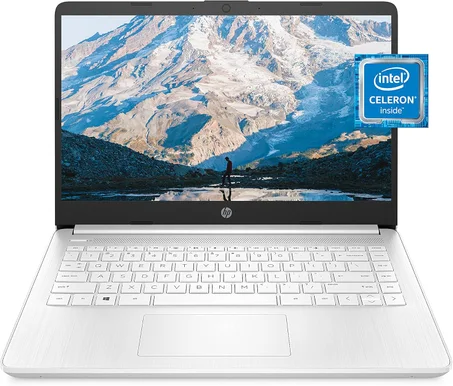 HP 14 portátil, Intel Celeron N4020, 4 GB de RAM, 64 GB de almacenamiento, pantalla Micro-edge HD de 14 pulgadas, Windows 11 Home, delgada y portátil, gráficos 4K, un año de Microsoft 365