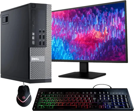 Dell Computadora de sobremesa Optiplex 9020, Intel Quad-Core i5, almacenamiento HDD de 500 GB, RAM DDR3 de 8 GB, WiFi, monitor de 20 pulgadas, paquete de productividad RGB, Windows 11 Pro
