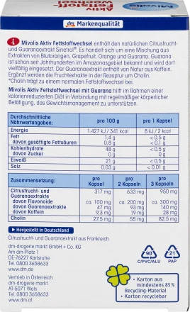 Capsules actives du métabolisme des graisses 45 pièces, 25 g