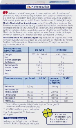 Mélatonine Plus Complexe Sommeil 32 gélules, 16 g