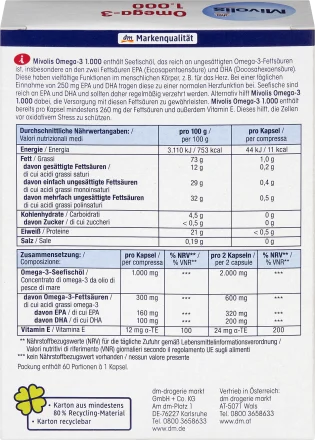 Oméga-3 1 000, capsules 60 pièces, 85 g