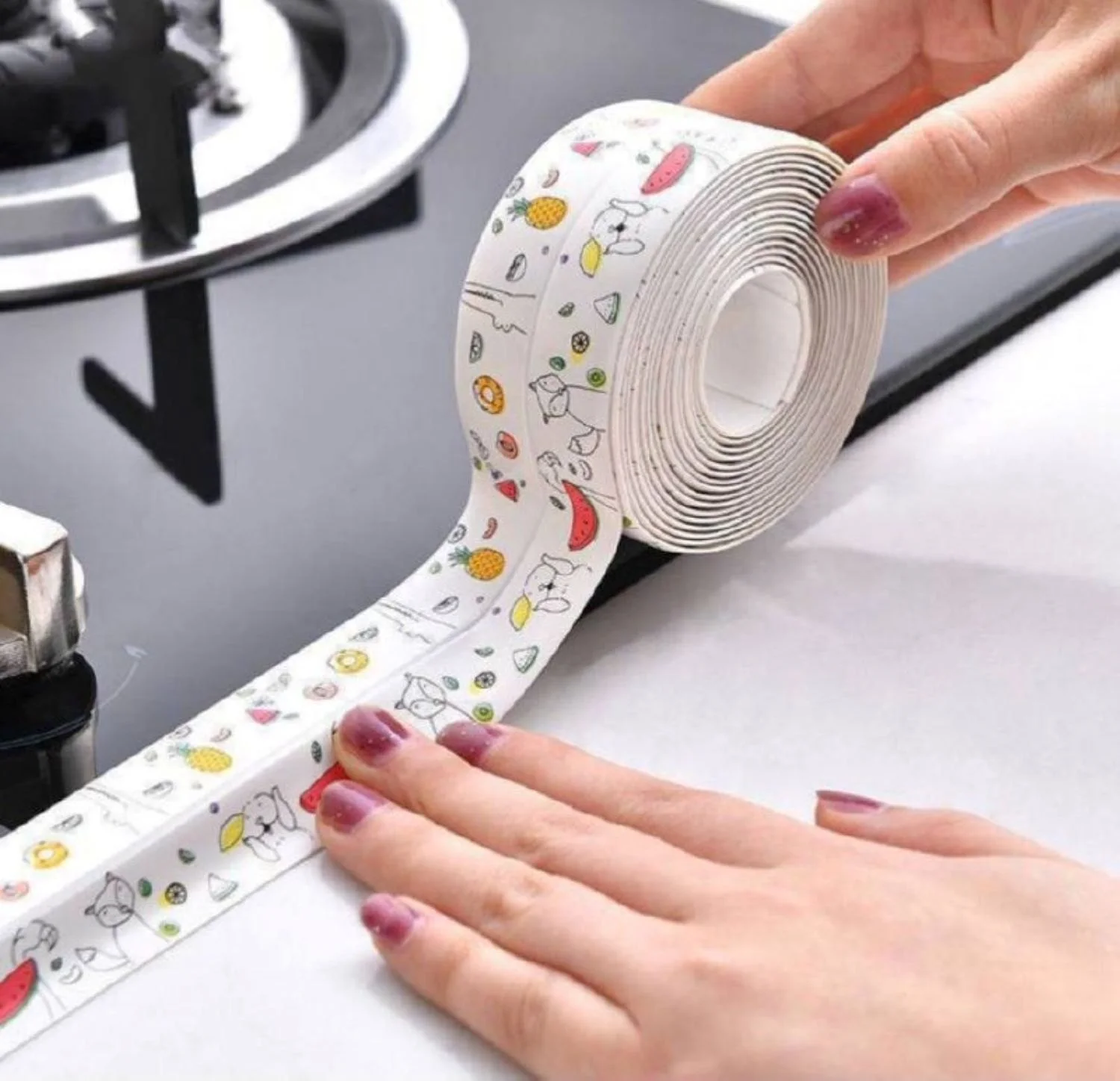 شريط لاصق للمطبخ والحمام مقاوم للماء لمنع تسريب المياة من حوض المغسلة وحوض الاستحمام