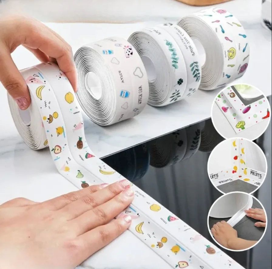 شريط لاصق للمطبخ والحمام مقاوم للماء لمنع تسريب المياة من حوض المغسلة وحوض الاستحمام