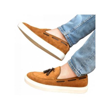 حذاء موكاسين مصنوع من جلد التبغ بنسبة 100%  أحذية لوفر وأحذية القوارب مصنوعة من جلد عالي الجودة