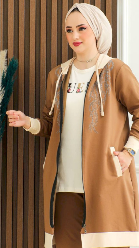 كيطمة 3 قطع لعشاق الأناقة التميز مخدومة باجود أنواع المونطوني مع الطبعة وليزيستراس خدمة متقونة