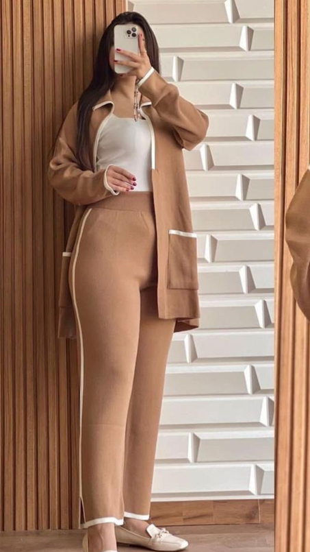 استمتعي بالأناقة والبساطة مع طقم الكارديغان الأسود المميز!