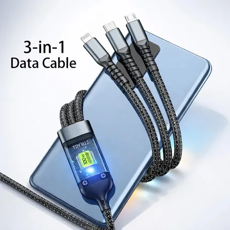 Transparent Luminous 3-in-1 Super Fast Charging Cable - Buy One Get One FREE