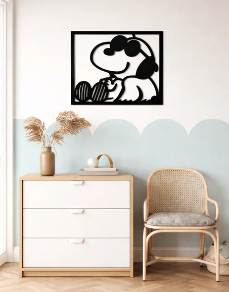 Tableau Chien en bois