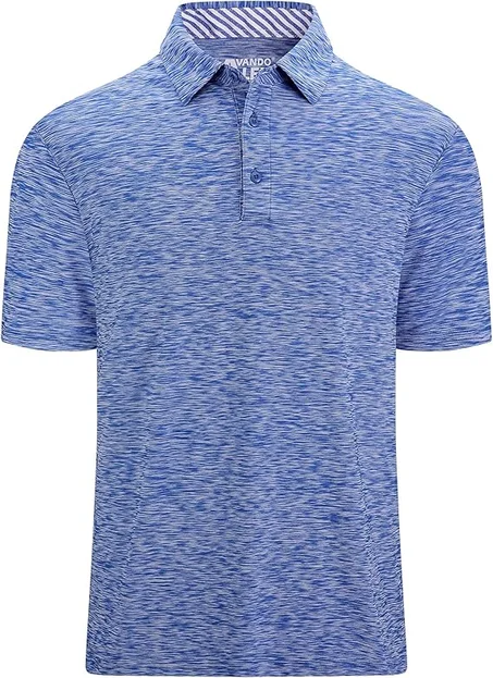 Alex Vando - Camisa de golf para hombre con absorción de humedad, de secado rápido, manga corta, informal, tipo polo
