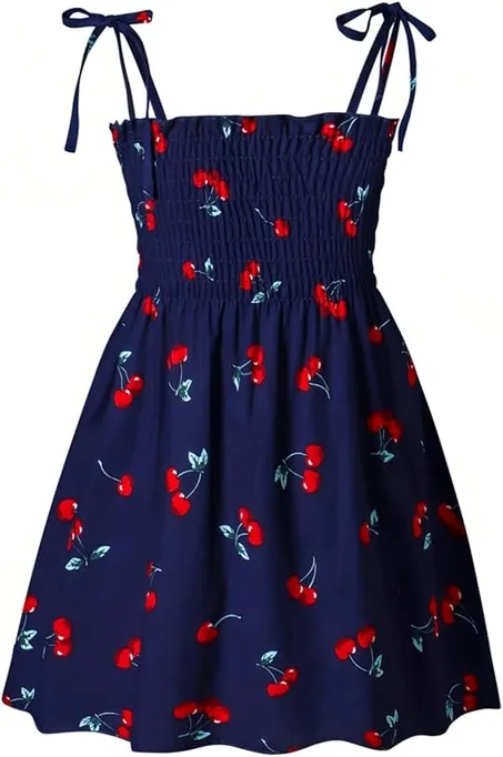 Vestidos para niñas, vestido para niñas pequeñas, vestidos de verano con tirantes de flores, sin espalda, lindo vestido floral para niños